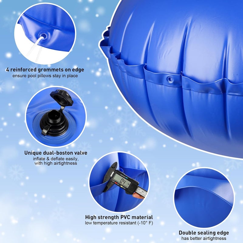 COCHIE 6' x 6' Pool Pillows for Above Ground Pools, Ultra-Thick Cold-Resistant Pool Air Pillow, Winter Closing PVC Ice Equalizer Air Pillows Covers with Rope for Winterizing Support Pools - Image 4